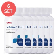 [6개 SET] GNC 비타민 D3 1000IU 180정 (타블렛) Vitamin D3 1000IU 180tabs, 1개, 180개