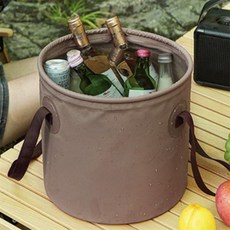 제나디자인 원형 접이식 캠핑 바스켓 10L 방수백