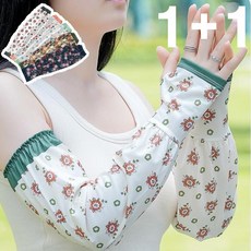 1+1자외선차단 팔토시 운전 운동 여행 골프 손등 플라워 쿨토시