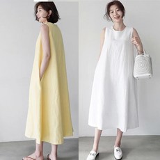 린넨민소매원피스