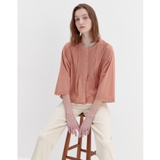 아떼 바네사브루노 여성 코랄 레이스장식 면 블라우스