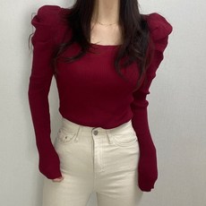 슈잼마켓 / 얼굴작아보이는 쫀쫀 퍼프 골지니트
