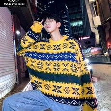 슬란드다 숲 스윗 아우터 학생 보온 개성 노르딕 남자 페어 섬 하늘을 찌를 듯함 바퀴 스웨터
