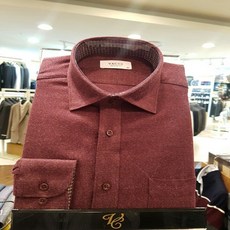 바찌 셔츠 남방 남자 겨울 따뜻한 기모무지 와인색 레귤러핏 남방 VD1I4CR 571 W0