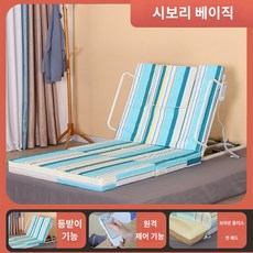 노인을위한 다기능 가정용 전기 기상 도우미 마비 환자 침대 관리 등받이 리프트 매트리스, 백 베이직 모델(파란색과 흰색, 1개