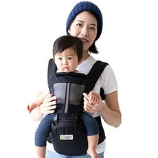 케라타 3방향 베이비캐리어 함께 탈부착 가능 허리 캐리어 아기띠, 블랙