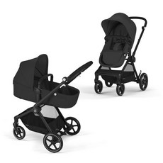 Cybex EOS 5in1 트래블 시스템 유모차 경량 Aton G 유아용 카시트 문블랙