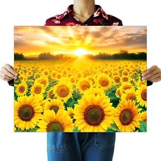 FASEN 액자 보석십자수 캔버스형 DIY 키트 40 x 50 cm, ZSL014, 1세트 ZSL014해바라기, 1세트