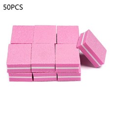 50pcs 양면 미니 네일 파일 블록 컬러 네일 폴리쉬 샌딩 버퍼, 분홍색, 50개