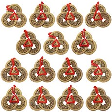 Chinese Fortune Coins Feng Shui Coins I-Ching Coins Traditional Coins with Red String for Wealth and Success 5 Styles (15), 본상품