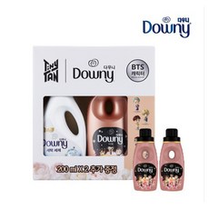 P&G 다우니 세탁세제1L +어도러블 섬유유연제 + 200mlX2개 한정판 타이니탄 BTS캐릭터, 어도러블 섬유유연제+세탁세제블루1L+-200ML*2
