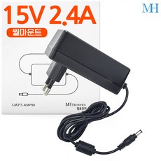 명호전자 15V 아답터 1A 2A 2.4A 4A 5A 8A DC 어댑터, MH1503_15V 2.4A 벽걸이형