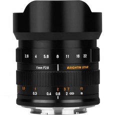 23mm F5.6 풀 프레임 팬케이크 스트리트 인간 사진 수동 초점 미러리스 카메라 렌즈 소니 ZV E10 A7IV A6400 A7II A7SIII A7III A7C A6600, Fit for Sony E-Mount, 11mm F2.8 Black, 1개