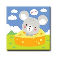 DIY 명화그리기 아이러브페인팅 12간지 아기 쥐 20X20 쉬운 그림 그리기 색칠하기, 단품