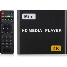 Media Player 4K 1080P Full HD 디지털 미디어 플레이어 지원 AV 출력 USB 드라이브SD 카드Android용 외장 장치로 비디오 및 사진 재생US 플러그 - 풀hd1080p미디어플레이어