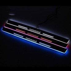 야광도어스텝커버 LED 자동차 페달 로고 램프 오펠 Vectra C 통로 웰컴 스커프 도어 이동 스텝 램프, Rear 2pcs white