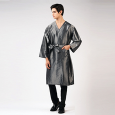 로이스(LOIS) 롱슬리브 남성가운 메탈실버 FREE 사이즈 스파 호텔 마사지샵 미용실 피부관리실 고급 손님가운