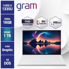 2023년형 LG 그램15 15인치 고성능 인텔 13세대 가벼운 노트북 PC 무선마우스증정, GX56K, Free DOS, 16GB, 1TB, 코어i5, 화이트