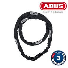 아부스 ABUS 4804c 110cm 블랙 자전거용 체인락 자물쇠 3등급 두꺼운 체인