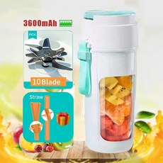 초고속 믹서기 휴대용 수동 레몬 착즙기 기계 주스 추출기 Miui 믹서 스무디 Smeg 컵, 01 Blue 3600mAh
