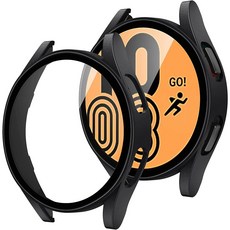 적용 대상유리 케이스 삼성 갤럭시 시계 5 4 40/44mm PC 액세서리 모든 주변 낙하 방지 프로텍터, 블랙, 갤럭시 시계 5 44mm