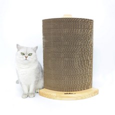 마루캣 우드 타워 코너형 스크래쳐 리필 교체가능 수직형 골판지 스크레쳐 고양이 발톱 관리 벽지 가구 보호 고양이 스트레칭, 1개, 본품 