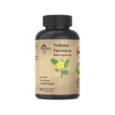 Heroot Tribulus Terrestris 남성 및 여성용 보충제 에너지 활력 체력 성능을 위한 부스터 (120캡슐 팩), 1개, 60정