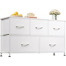 소웰홈 패브릭 2단5문 모던 TV수납장, 화이트, 5단 화이트
