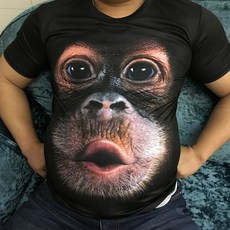 베씨 남성 반팔 원숭이 3D 입체 프린팅티셔츠 남자 맨투맨