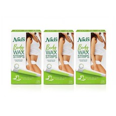 Nad's 네즈 바디 왁스 스트립스 3팩 Body Wax Strips - Hair Removal For Women All Skin Types At Home Waxing Kit with 24 + 4 Calming Oil Wipes, 3개