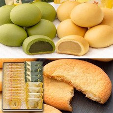 일본 츠키게쇼 월화장 밀크 만쥬 4개입 +이에몬 말차 만쥬 4개입 + 사브레 쿠키 12개입 세트 515489, 1개