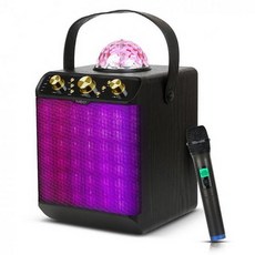 도매팡팡 미러볼 블루투스 V4.2 포터블 LED 앰프 마이크 세트 스피커