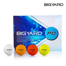 넥센 BIGYARD 빅야드 PD 2피스 골프볼(12알), 칼라볼(오렌지.그린.옐로우.화이트), 12개, 12개 - 빅야드pd