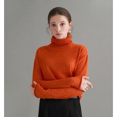 드니벨 키드모헤어 터틀넥 니트(오렌지)