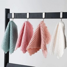 행주 타올 테이블 타월 극세사 키친크로스 걸레 수건 청소 수세미 천 핸드 주방, 레이스 16x26, 1 스트립 색상 랜덤, 1개