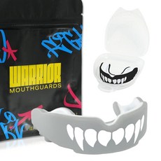 Warrior Mouthguards Beast Fang 마우스 가드 MMA 축구 주짓수 BJJ 하키 농구 레슬링 라크로스 복싱 성인 및 청소년 축구 마우스 가드, 케이지 고스트 비스트 송곳니