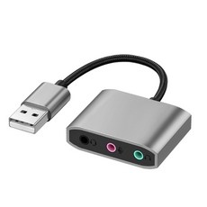 USB ~ 3.5mm 어댑터 컨버터 게임 헤드셋 용 외부 사운드 카드 PC 용 호환 헤드폰 마이크 어댑터, 1개