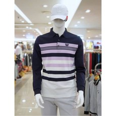 [MU스포츠] HY 남성 스트라이프 편직 티셔츠 GU12TL54, 110, 네이비