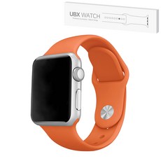 애플워치 호환 8 SE 7 6 5 실리콘 스트랩 스포츠 밴드 42 44 45 mm+케이스, 9.오렌지
