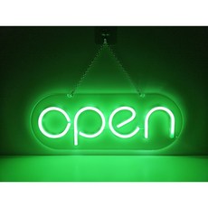 6가지 색상 OPEN 네온사인, 그린, 1개