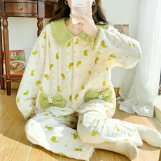 가을겨울 도톰 에어코튼 임산부 잠옷 산모 수유 산후조리 겹겹이