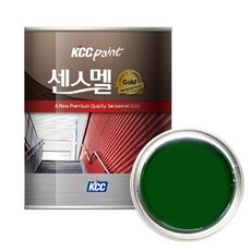 KCC 센스멜 골드 에나멜 페인트 진초록색 4L 가구 철재 목재, 1개