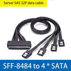 듀얼 라인 B 3.0-SATA 케이블 Amphenol SAS SFF-8484-4 개 서버 하드 드라이브 연결 32P, 01 0.5m, 01 CHINA, 01 Number 1, 1개