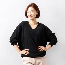 아이우먼 루즈핏 넥 브이티 WW3125M012 빅사이즈