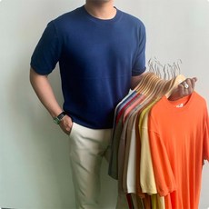 남자여름린넨니트