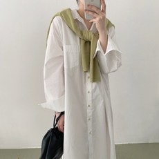 섹시 스카이블루 하늘색 여성 이효리 로브 셔츠 싱글 와이드 캐주얼 데일리 셔츠형 원피스 옷 데이트 소개팅 4월 제주도 옷차림 벚꽃축제 복장 시원한 출근룩