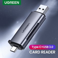 Ugreen 카드 판독기 USB 3.0 유형 c에 SD 마이크로 SD TF 접합기에 휴대용 퍼스널 컴퓨터 부속품 OTG Cardreader 똑똑한 기억 SD 카드 판독기|카드, 1개, 2 in 1 - ABS Shell, CHINA