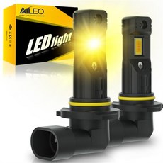 AILEO 9145 LED 안개등 전구 2x H10 3030SMD 3000K CSP 칩 외부 6000LM 매우 밝은 자동차 운전 주행등, 1개, 없음