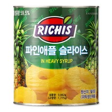 (메카몰) 동서 리치스 파인애플 슬라이스 3kg, 3062g, 1개
