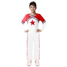 족구의류 라라 남녀공용 초중학생 운동회 축구 상품 치어리더, C04-남성긴팔 긴바지